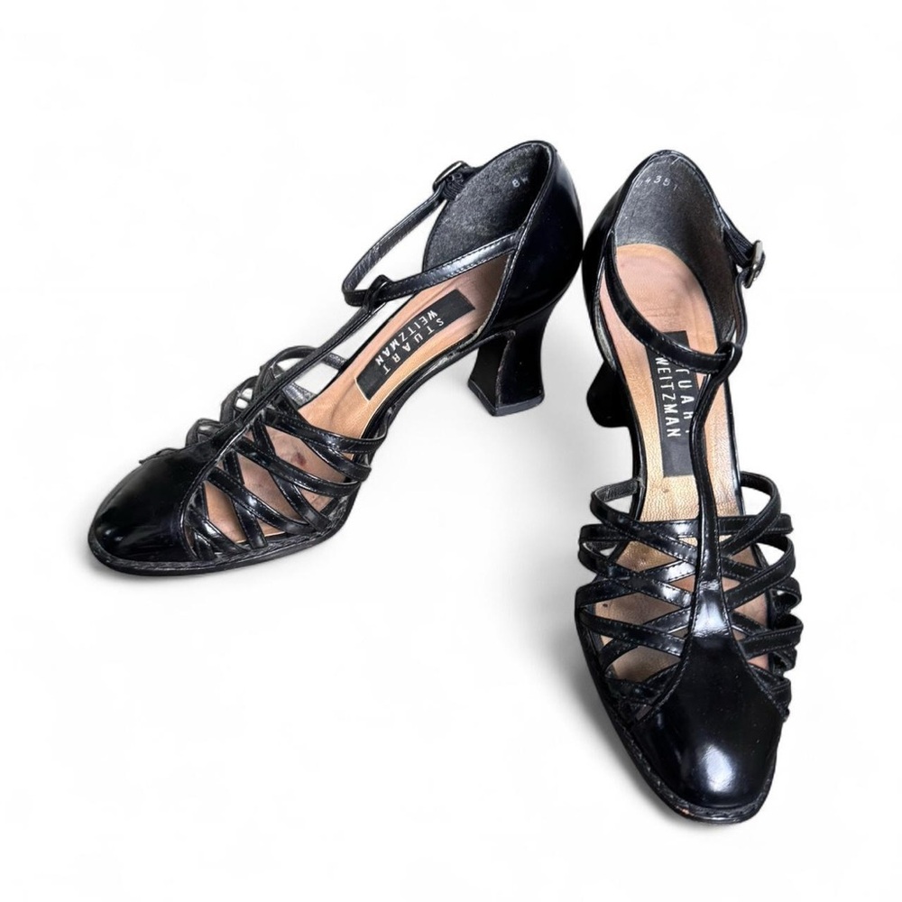 Vintage Stuart Weitzman leather t-strap heels - Picture 2 of 5
